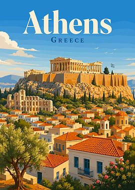 Athens, Greece Travel Poster