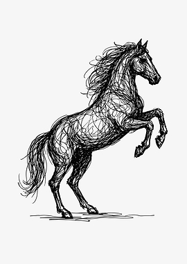 Rearing Horse Sketch