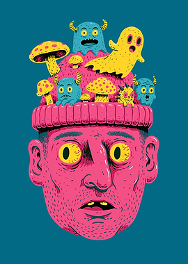 Monsters and Mushrooms on a Head