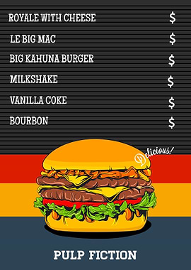 Pulp Fiction Menu Burger