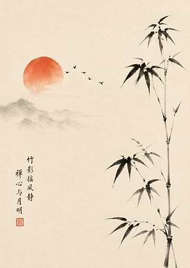 Zen Bamboo and Sunrise