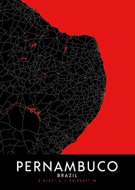Pernambuco Dark Map