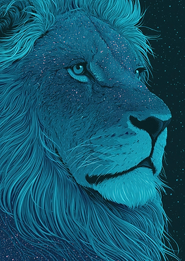 Cosmic Lion Portrait