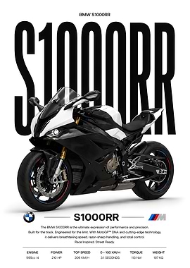 BMW S1000RR Motorcycle Poster