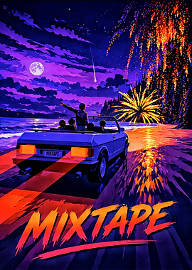Retro Mixtape Car at Fireworks