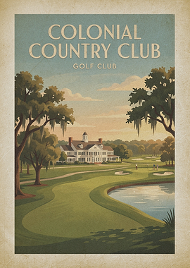 Colonial Country Club Golf Poster