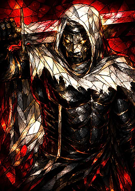 Stained Glass Knight with Sword