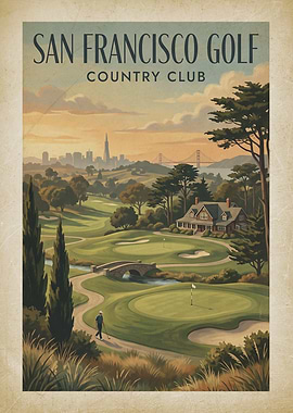 San Francisco Golf Country Club Vintage Poster