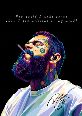 Post Malone Pop Art Portrait