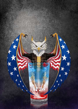Patriotic Eagle Dragon Red White and Blue Cocktail