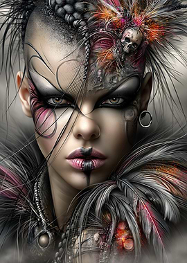 Gothic Warrior Woman Portrait