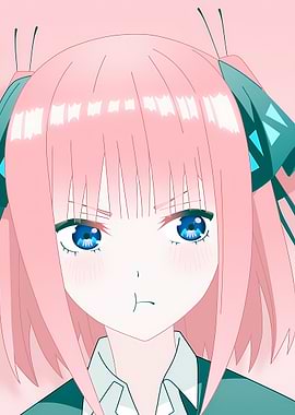 Anime Girl with Pink Hair and Blue Eyes
