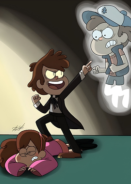 Dipper Pines confronts Bill Cipher