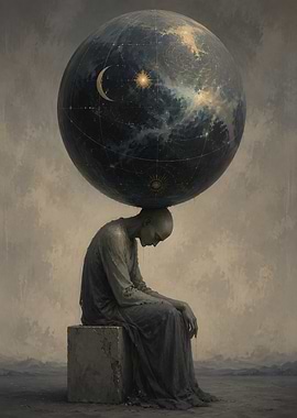Figure Bearing the Weight of the Cosmos
