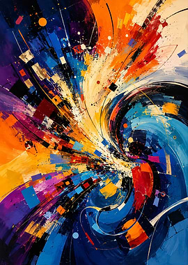 Explosion of Color Abstract Art