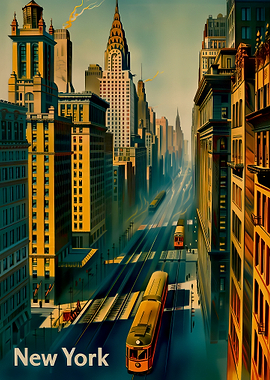 New York City Vintage Travel Poster