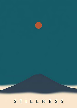 Minimalist Mountain Sunset with Text