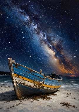 Boat Under the Milky Way