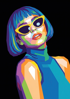 Pop Art Woman with Sunglasses