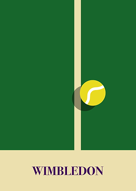 Wimbledon Tennis Ball on Court