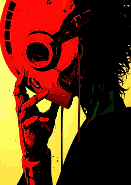 Cyberpunk Robot Hand and Mask