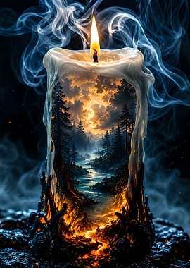 Enchanted Candle Landscape