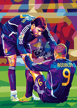 Football players in pop art style