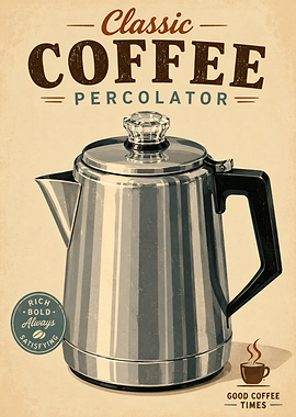 Classic Coffee Percolator Poster