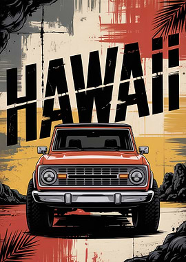 Retro Hawaii SUV Poster
