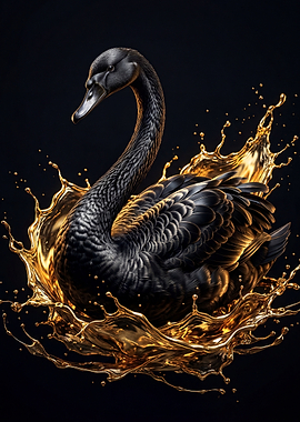 Black Swan Gold Splash Art