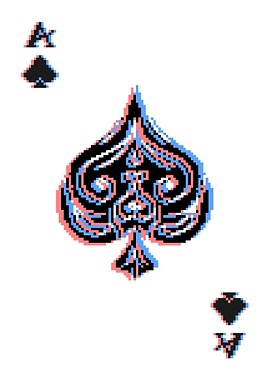 Pixelated Ace of Spades Card