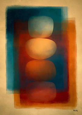 Wabi-Sabi Stone Field No. 01 – Zen Balance Abstract Wall Art