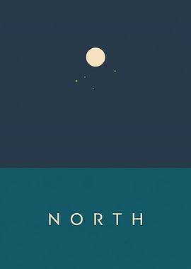 Minimalist Night Sky Over Water