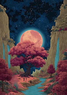 Enchanted Moonlit Landscape
