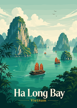 Ha Long Bay Vietnam Travel Poster