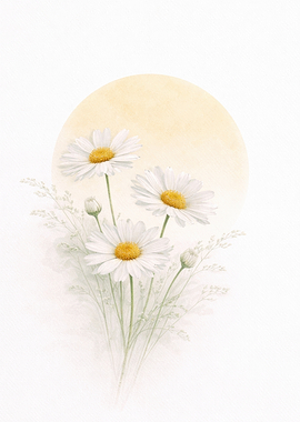 Minimal Daisy Botanical