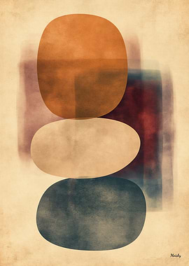 Wabi-Sabi Stone Field No. 06 – Presence Abstract Wall Art