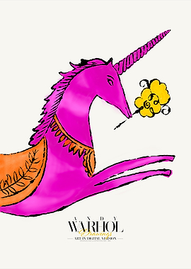 Warhol Drawings | Pink Unicorn