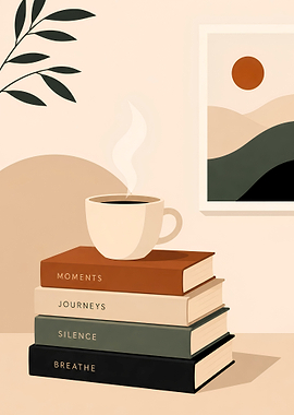 Cozy Reading Book with Coffee
