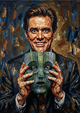Jim Carrey Holding The Mask