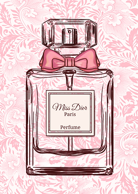 Miss Dior Perfume Bottle with Floral