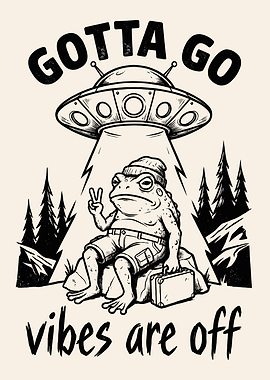 Gotta Go Vibes Are Off - Frog with UFO Vibes