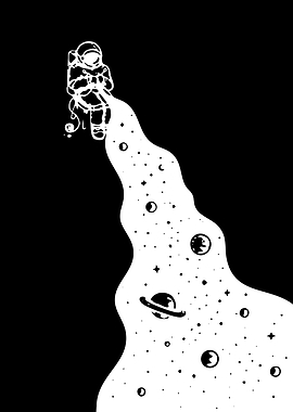 Astronaut in a cosmic stream