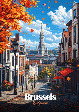 Brussels Autumn Street View