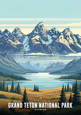 Grand Teton National Park Vintage Poster