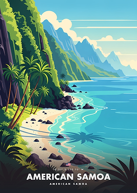 American Samoa Tropical Beach Landscape