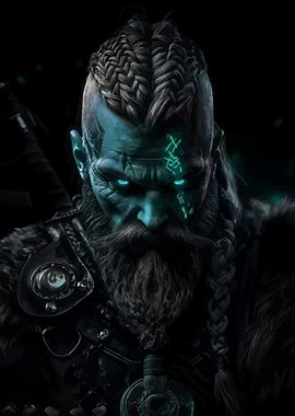 Viking Warrior with Glowing Eyes
