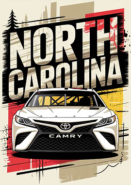 North Carolina Race Car Art
