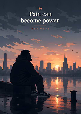 Man watching city sunset