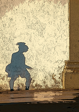 Shadow of a person on a wall